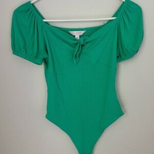 Lauren Conrad Green Short-sleeved Bodysuit